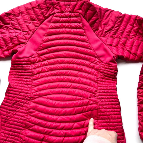 Eddie Bauer Microtherm Fill Down Jacket lightweight xs Puffer Red First Ascent - Picture 8 of 11